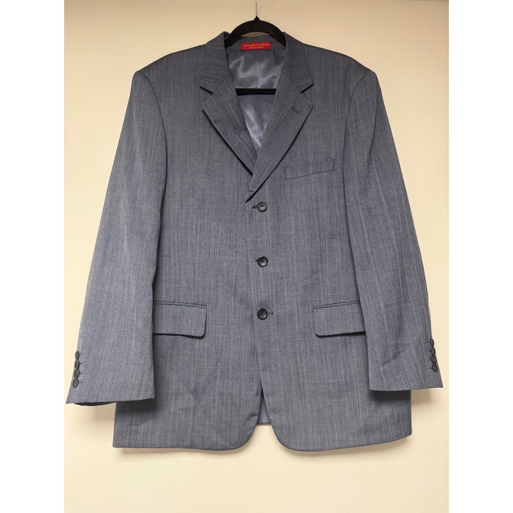Loriano Collection Blue Striped Blazer‎ Jacket Mens 44R Business Career